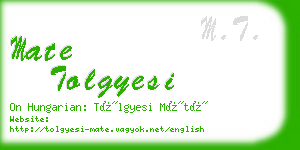 mate tolgyesi business card